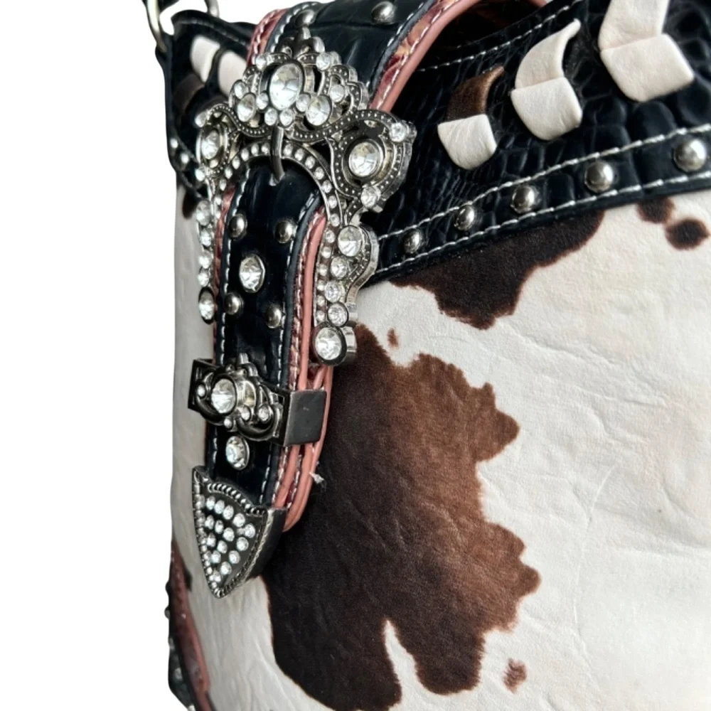 Cowgirl Trendy Adjustable Crossbody Bag w/ Bling & Concealed Pocket